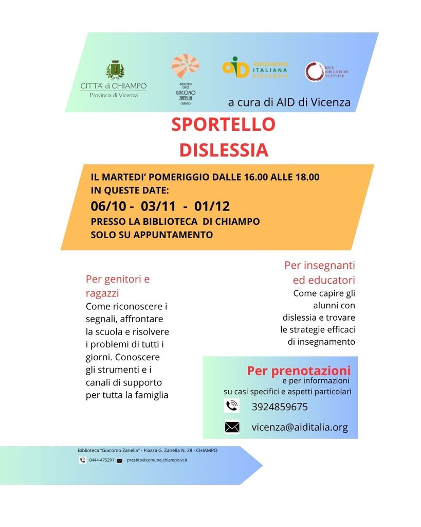 LO SPORTELLO DISLESSIA RIPARTE