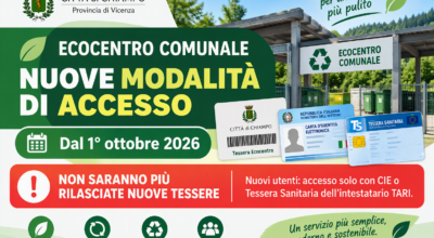 DAL 1° OTTOBRE NUOVE MODALITA’ DI ACCESSO ALL’ECOCENTRO